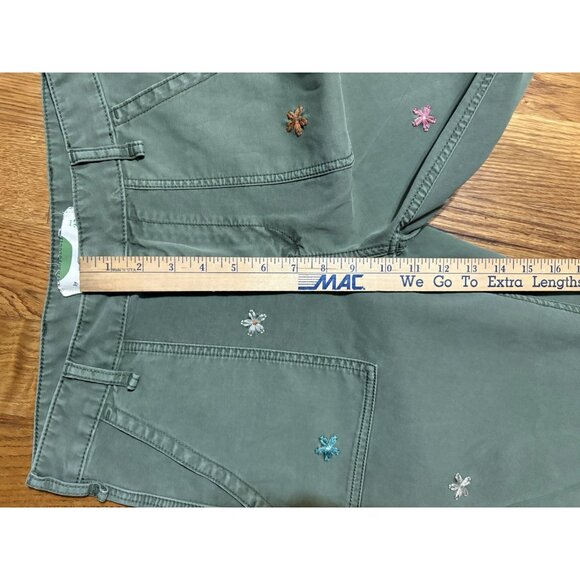 Anthropologie Embroidered Flowers Boyfriend Utility Pants Size 27 - Picture 4 of 10